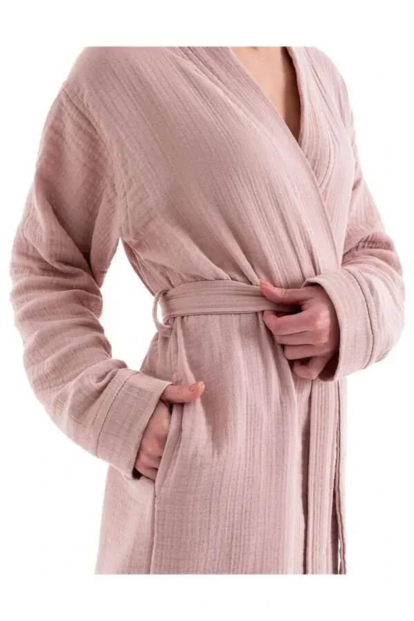 Unisex Kimono Muslin Robe - 100% Cotton & Soft Robe - 5