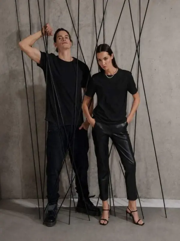 Unisex Kısa Kollu Bisiklet Yaka Basic Viskon Bluz - 3