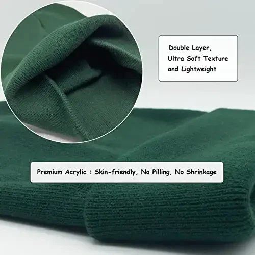 Unisex Knit Soft Warm Cuffed Beanie Hat Winter Camo Hats for Men Women - 5