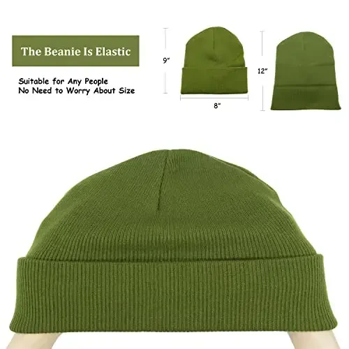 Unisex Knit Soft Warm Cuffed Beanie Hat Winter Camo Hats for Men Women - 4