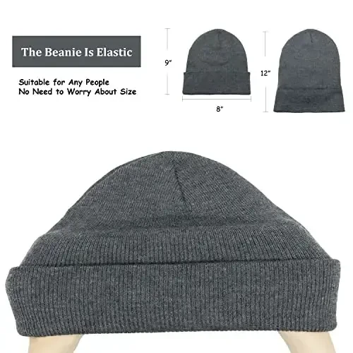 Unisex Knit Soft Warm Cuffed Beanie Hat Winter Camo Hats for Men Women - 4