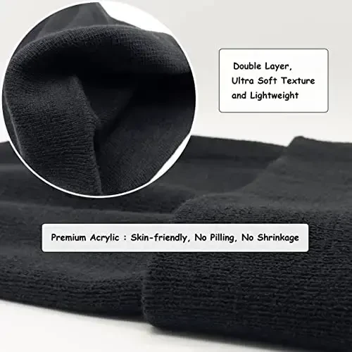 Unisex Knit Soft Warm Cuffed Beanie Hat Winter Camo Hats for Men Women - 5