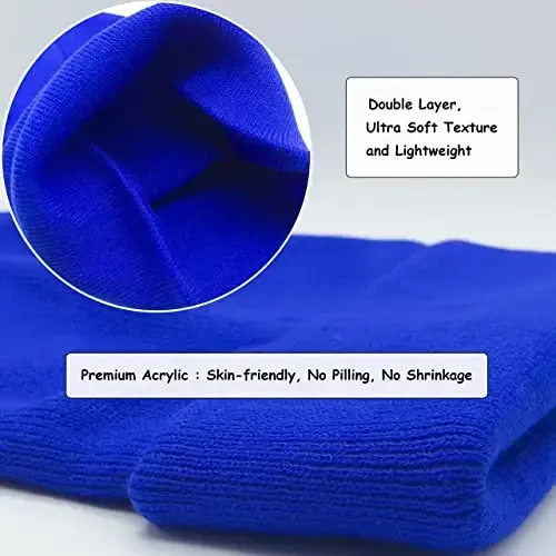 Unisex Knit Soft Warm Cuffed Beanie Hat Winter Camo Hats for Men Women - 5