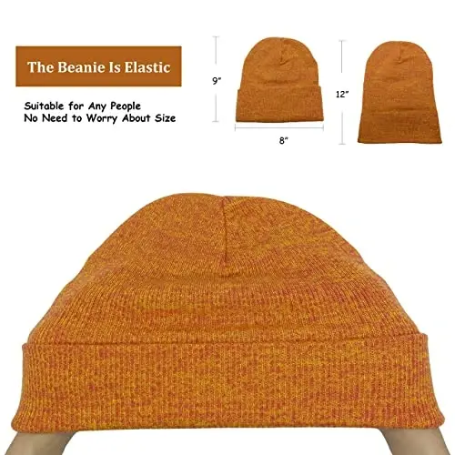Unisex Knit Soft Warm Cuffed Beanie Hat Winter Camo Hats for Men Women - 4