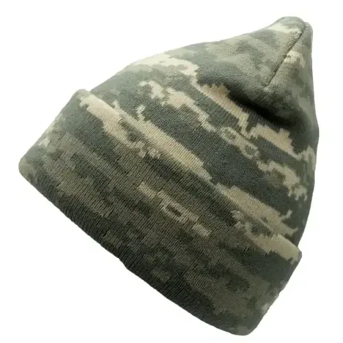 Unisex Knit Soft Warm Cuffed Beanie Hat Winter Camo Hats for Men Women - 2