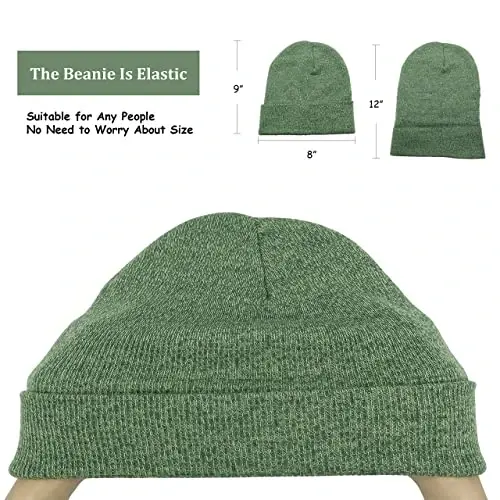 Unisex Knit Soft Warm Cuffed Beanie Hat Winter Camo Hats for Men Women - 4