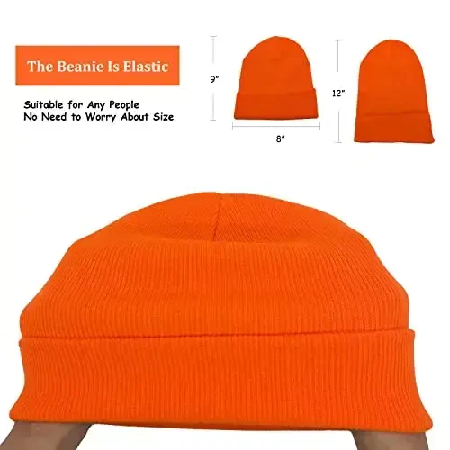 Unisex Knit Soft Warm Cuffed Beanie Hat Winter Camo Hats for Men Women - 4