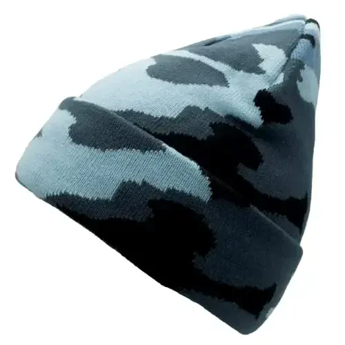 Unisex Knit Soft Warm Cuffed Beanie Hat Winter Camo Hats for Men Women - 2