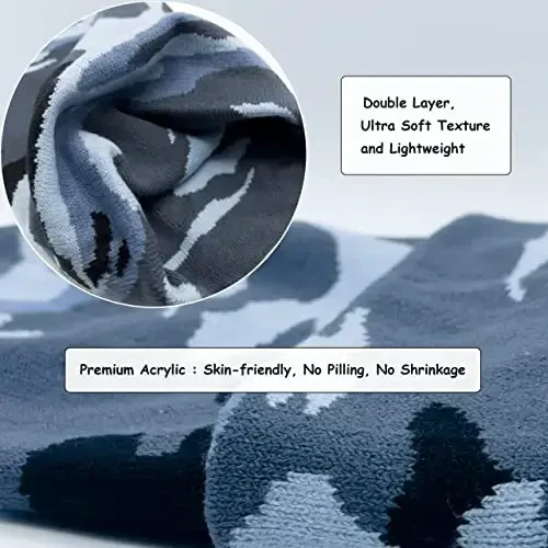 Unisex Knit Soft Warm Cuffed Beanie Hat Winter Camo Hats for Men Women - 5