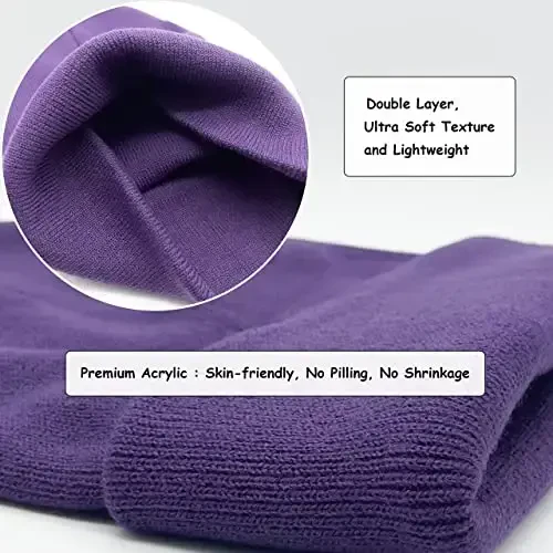 Unisex Knit Soft Warm Cuffed Beanie Hat Winter Camo Hats for Men Women - 5