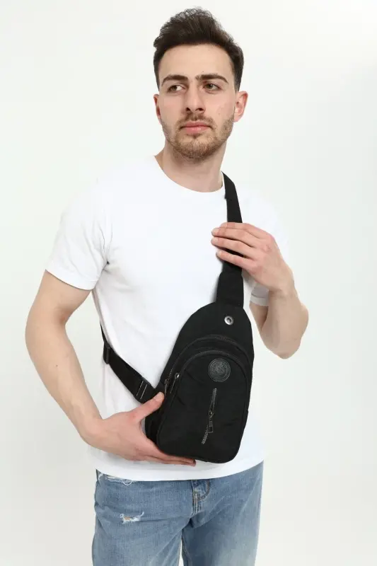 Unisex Krinkıl Body Bag Çapraz Askılı Omuz Ve Bel Çantası - 2