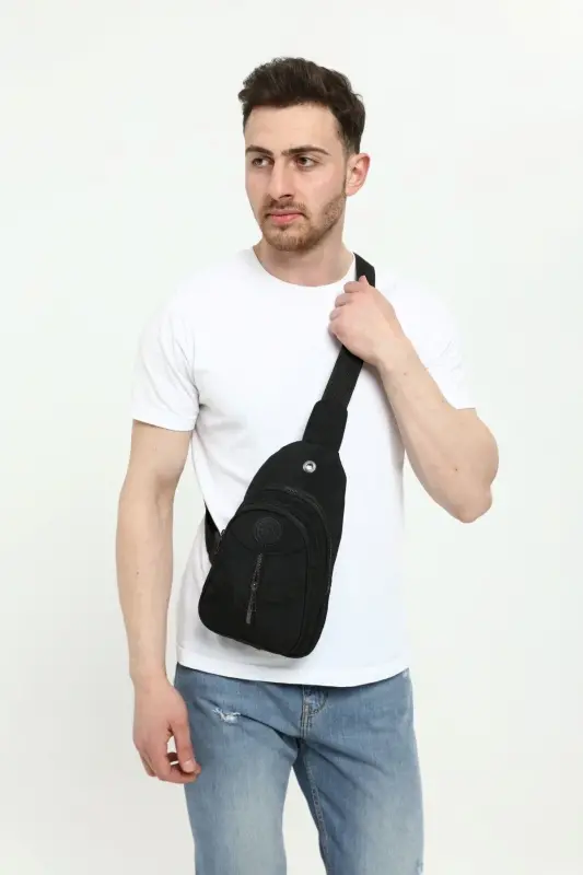 Unisex Krinkıl Body Bag Çapraz Askılı Omuz Ve Bel Çantası - 3
