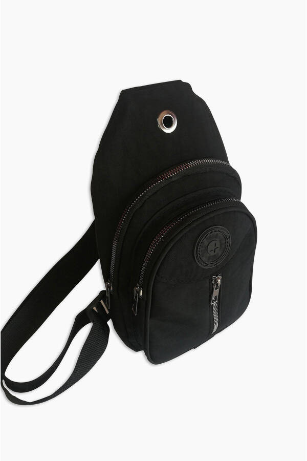 Unisex Krinkıl Body Bag Çapraz Askılı Omuz Ve Bel Çantası - Siyah - 12