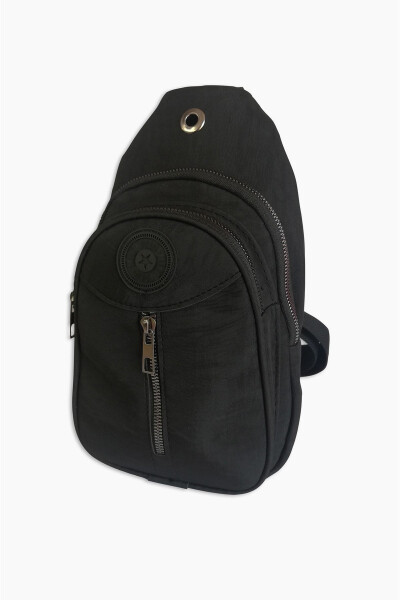 Unisex Krinkıl Body Bag Çapraz Askılı Omuz Ve Bel Çantası - Siyah - 6