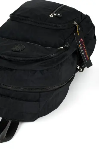 Unisex Krinkıl Su Geçirmez Kumaş Büyük Boy Çok Gözlü Okul Ve Seyahat Sırt Çantası Cty-lbn-101-Siyah - 3