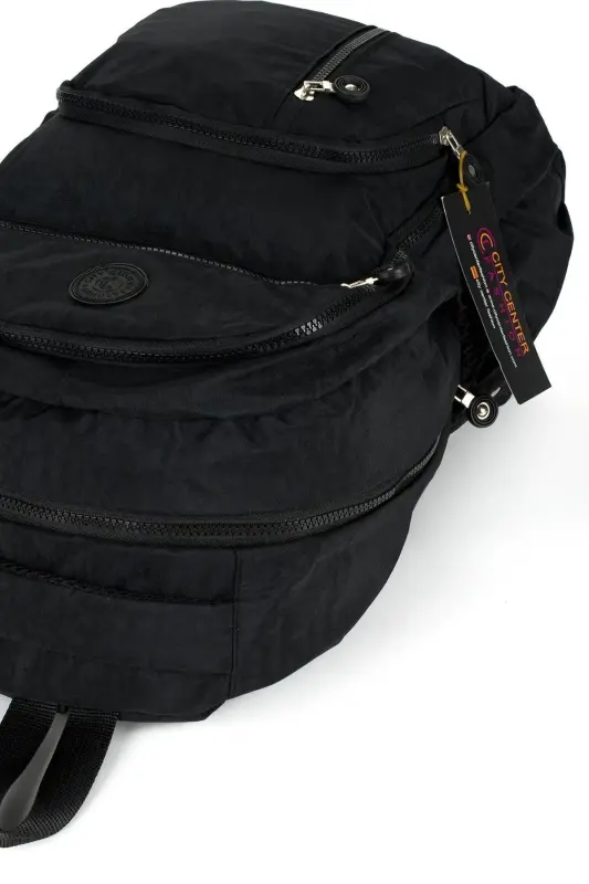 Unisex Krinkıl Su Geçirmez Kumaş Büyük Boy Çok Gözlü Okul Ve Seyahat Sırt Çantası Cty-lbn-101-Siyah - 3