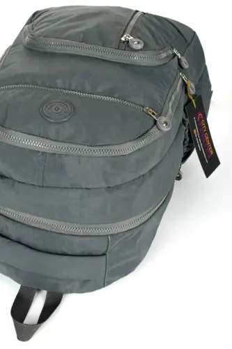 Unisex Krinkıl Su Geçirmez Kumaş Büyük Boy Çok Gözlü Okul ve Seyahat Sırt Çantası cty-lbn-101-Antrasit - 4