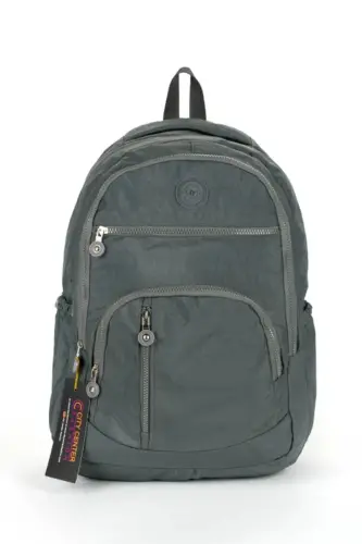 Unisex Krinkıl Su Geçirmez Kumaş Büyük Boy Çok Gözlü Okul ve Seyahat Sırt Çantası cty-lbn-101-Antrasit - 1