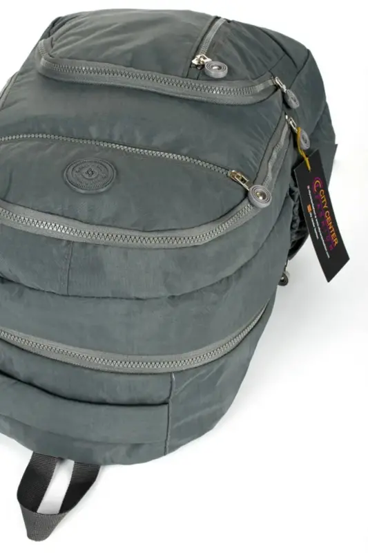 Unisex Krinkıl Su Geçirmez Kumaş Büyük Boy Çok Gözlü Okul ve Seyahat Sırt Çantası cty-lbn-101-Antrasit - 4