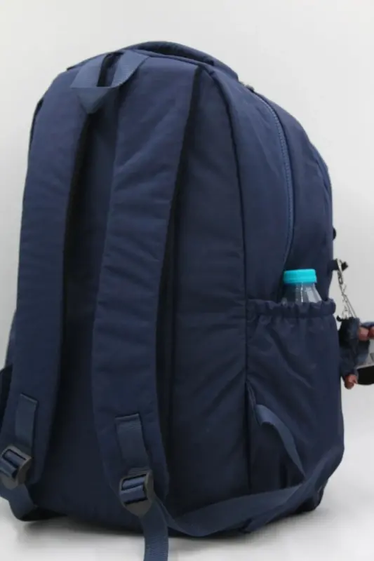 Unisex Krinkıl Su Geçirmez Kumaş Büyük Boy Çok Gözlü Okul ve Seyahat Sırt Çantası cty-lbn-101 - Lacivert - 4