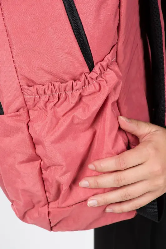 Unisex Krinkıl Su Geçirmez Kumaş Büyük Boy Çok Gözlü Okul Ve Seyahat Sırt Çantası Cty-lbn-101-Somon - 5