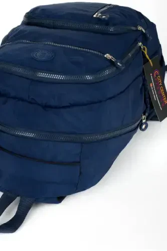 Unisex Krinkıl Suv oʻtkazmaydigan mato Katta hajmli koʻp choʻntakli maktab va sayohat ryukzaki cty-lbn-101-koʻk - 3