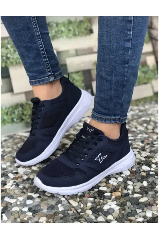 Unisex Lacivert Ortepedi Hafif Günlük Yazlık Yürüyüş Koşu Spor Ayakkabı-lacivert beyaz - XSTEP