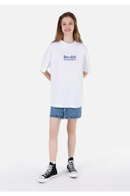 UNISEX Lilseb shiori bilan oq futbolka - 3
