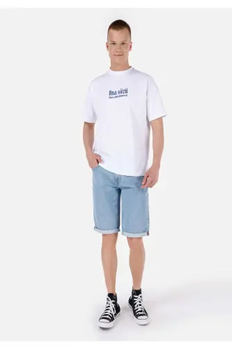 UNISEX Lilseb shiori bilan oq futbolka - 7