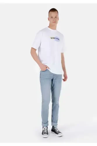 UNISEX Lilseb shiori bo'yalgan oq futbolka - 7