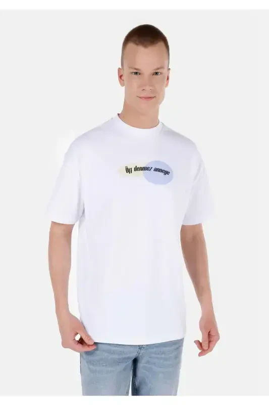 UNISEX Lilseb Sloganlı Beyaz Tişört - 5