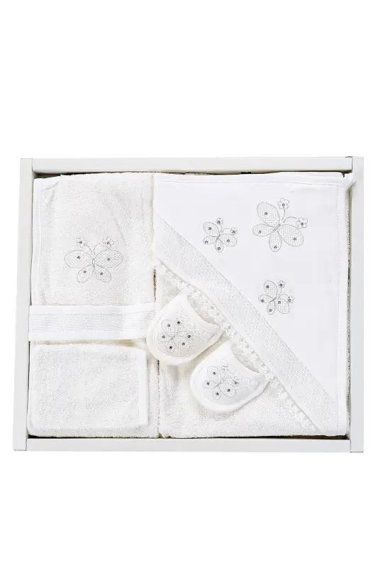 Unisex Luxury Baby Bathrobe Set Towel Set 100% Cotton Fabric 0-2 Years STL6527 - SITILIN