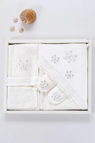 Unisex Luxury Baby Bathrobe Set Towel Set 100% Cotton Fabric 0-2 Years STL6527 - 6