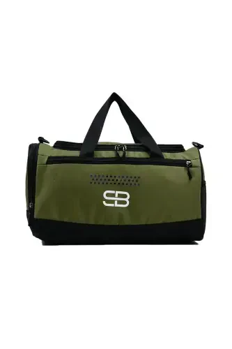 Unisex Mid-Sized Sports Fitness And Travel Bag With Shoe Compartment In Khaki - 7