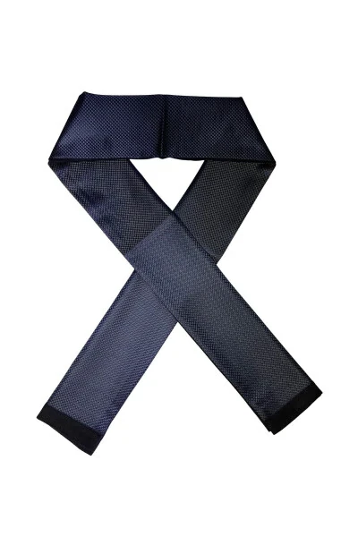 Unisex Navy Baklava Pattern Satin Thin Cashmere Textured Warm Soft Winter Scarf - Gift - BIES
