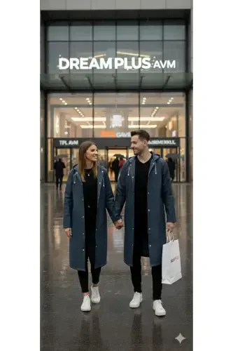 Unisex Navy Blue Eva Fabric Waterproof Windproof Raincoat - 5