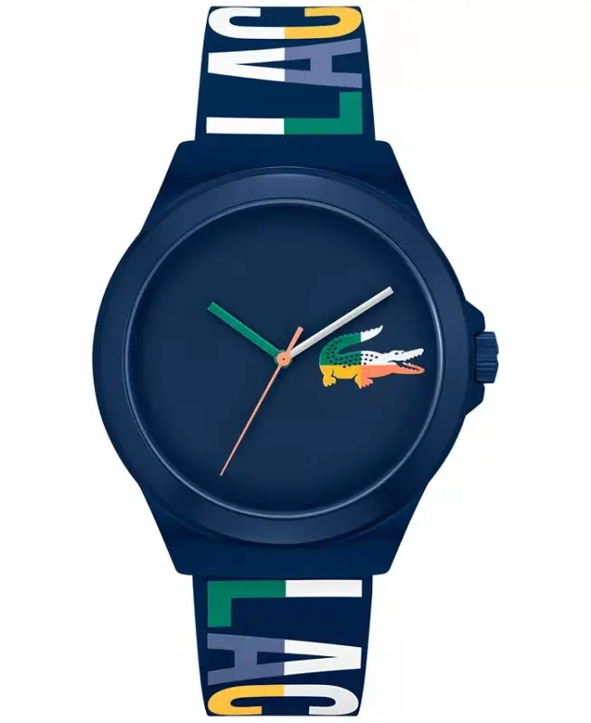Unisex NeoCroc Navy Silicone Strap Watch 43mm - Navy - LACOSTE