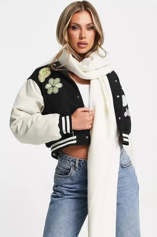 Unisex Oddiy Oq Qalin Sharf - GOLDMINE