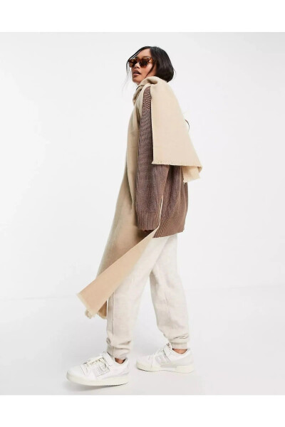 Unisex oddiy qalin yumshoq bej sharf - WEARFLAWLESS (1)