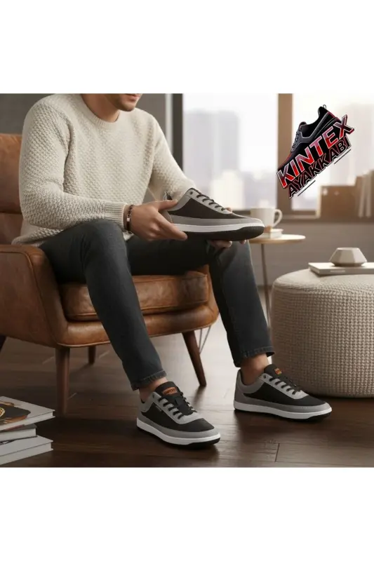 Unisex Oq Kundalik Qulay Sport Poyabzali Sneaker Oq-Krem - 2