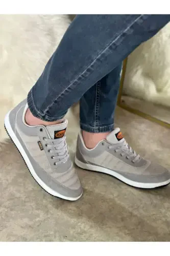 Unisex Oq Kundalik Qulay Sport Poyabzali Sneaker Oq-Kulrang - 1