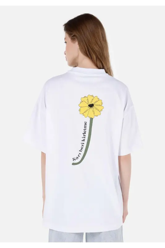 UNISEX Oq Lilseb Shiori Bo'yinli Futbolka - 2