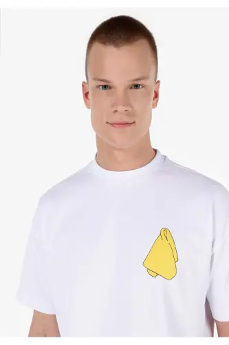 UNISEX Oq Lilseb Shiori Bo'yinli Futbolka - 8
