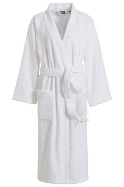 Unisex Oq Oq Rangidagi Bornoz - 3