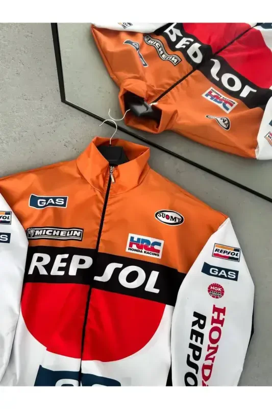 Unisex Orange Rpsl Digital Design Printed Zippered Raincoat & Windbreaker-Orange - 1