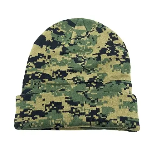 Unisex Knit Soft Warm Cuffed Beanie Hat Winter Camo Hats for Men Women - 3