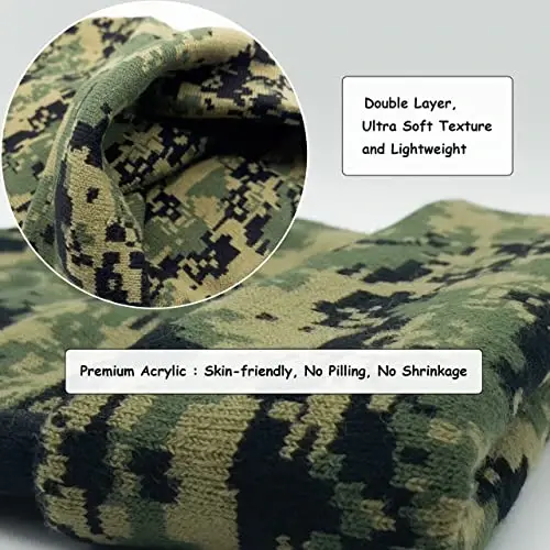 Unisex Knit Soft Warm Cuffed Beanie Hat Winter Camo Hats for Men Women - 5