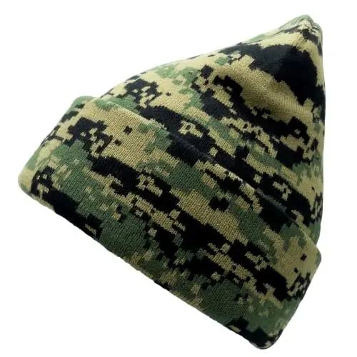 Unisex Knit Soft Warm Cuffed Beanie Hat Winter Camo Hats for Men Women - UNISEX (1)