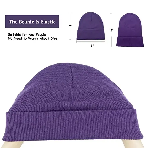 Unisex Knit Soft Warm Cuffed Beanie Hat Winter Camo Hats for Men Women - 4