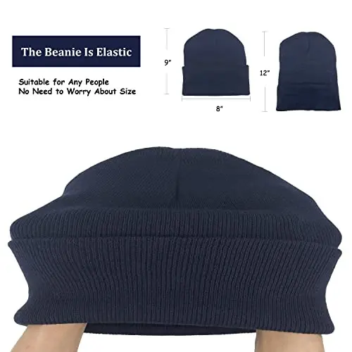 Unisex Knit Soft Warm Cuffed Beanie Hat Winter Camo Hats for Men Women - 4